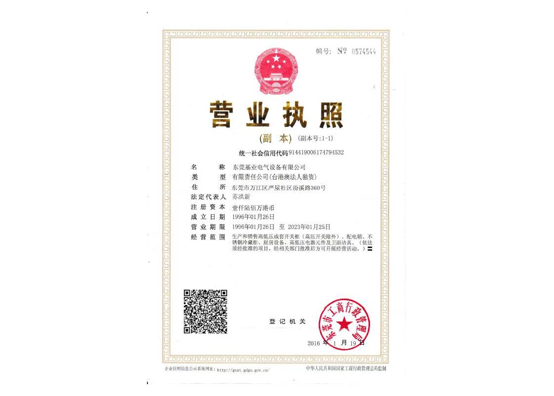Business License (Dongguan KEIYIP)